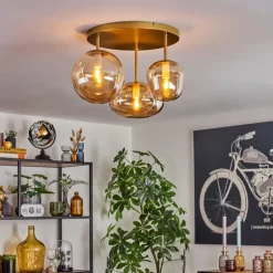 Zernez Plafonnier Or, 3 lumières