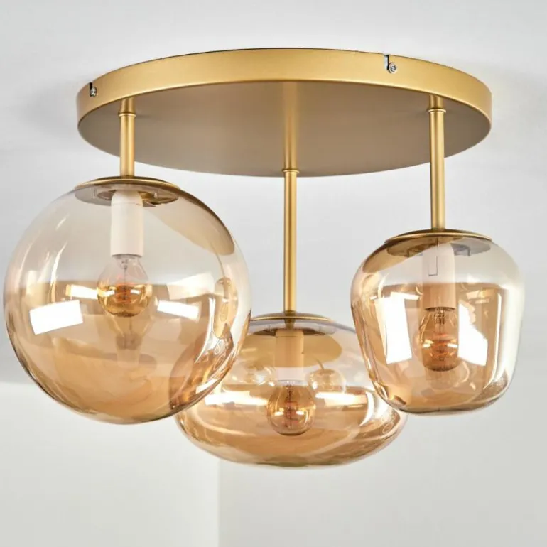 Zernez Plafonnier Or, 3 lumières