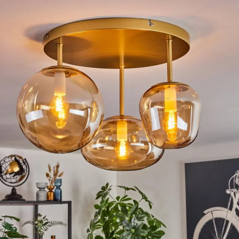 Zernez Plafonnier Or, 3 lumières