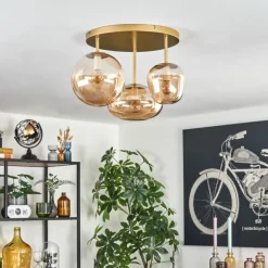 Zernez Plafonnier Or, 3 lumières