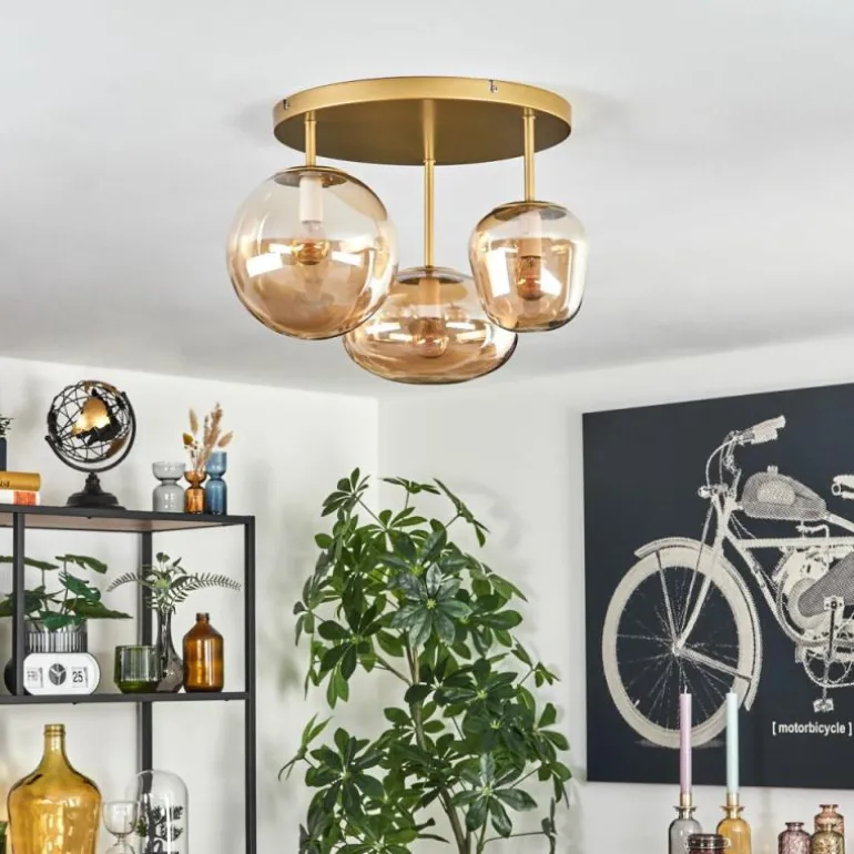 Zernez Plafonnier Or, 3 lumières