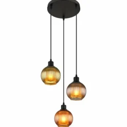 Zumba Suspension Luminaires Globo Lighting Noir, 3 lumières