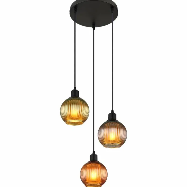 Zumba Suspension Luminaires Globo Lighting Noir, 3 lumières