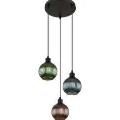 Zumba Suspension Luminaires Globo Lighting Noir, 3 lumières