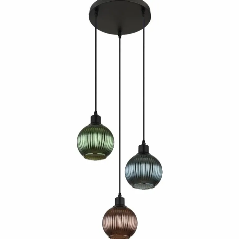 Zumba Suspension Luminaires Globo Lighting Noir, 3 lumières