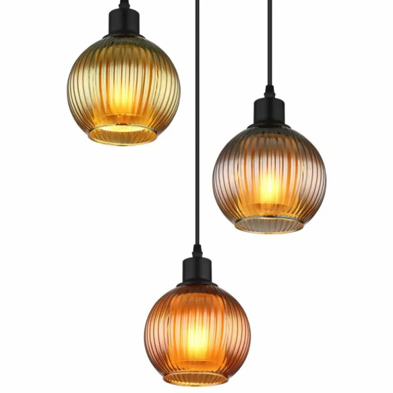 Zumba Suspension Luminaires Globo Lighting Noir, 3 lumières