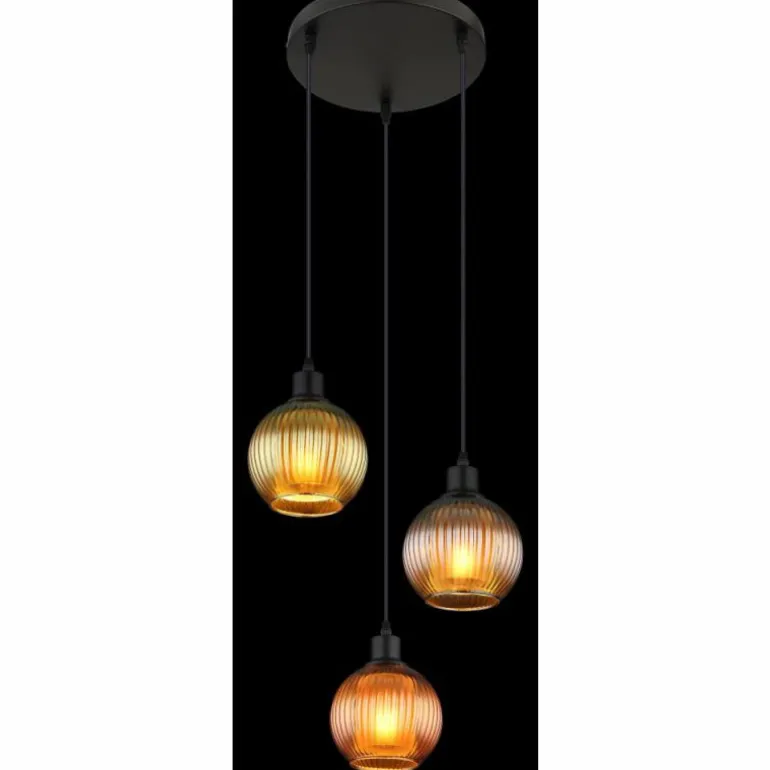 Zumba Suspension Luminaires Globo Lighting Noir, 3 lumières