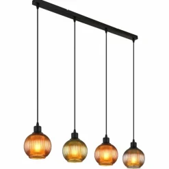 Zumba Suspension Luminaires Globo Lighting Noir, 4 lumières