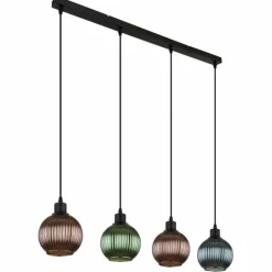 Zumba Suspension Luminaires Globo Lighting Noir, 4 lumières