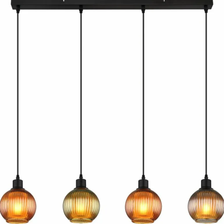 Zumba Suspension Luminaires Globo Lighting Noir, 4 lumières