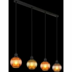 Zumba Suspension Luminaires Globo Lighting Noir, 4 lumières